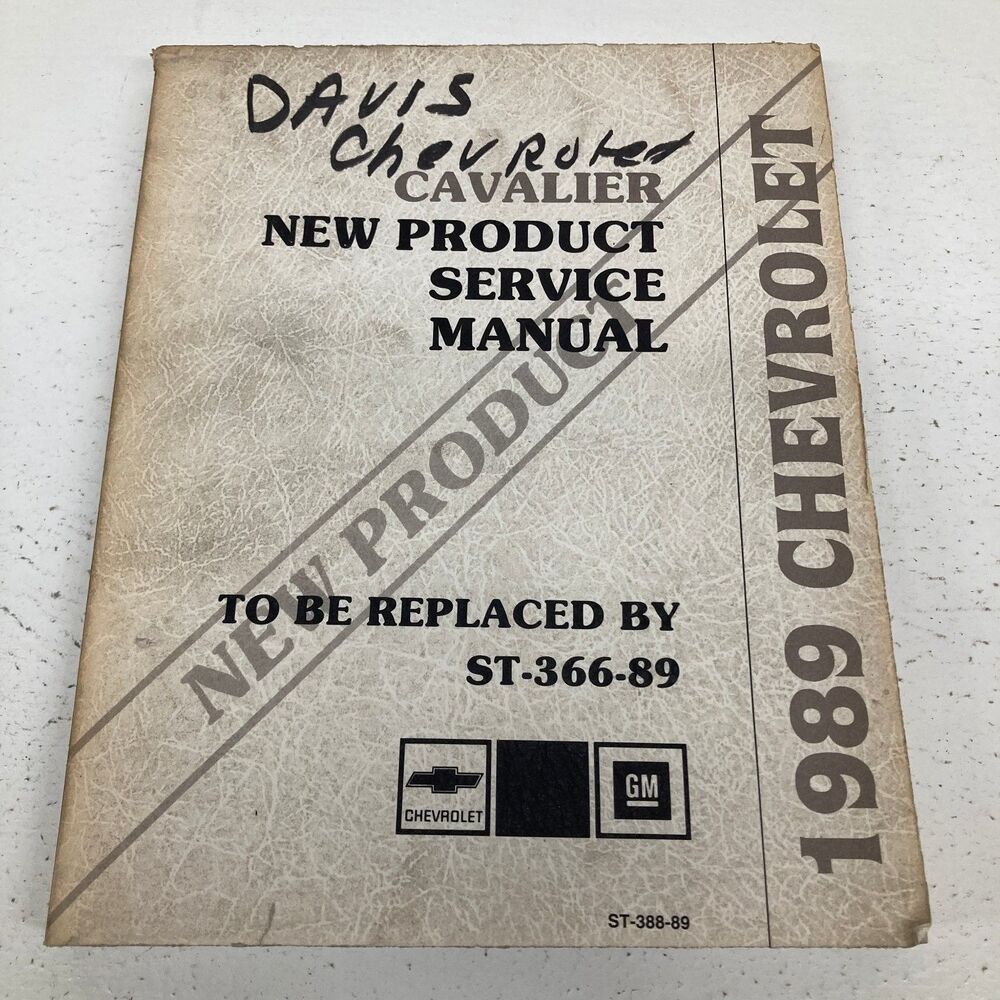1989 Chevrolet Cavalier New Product Service Manual ST-388-89